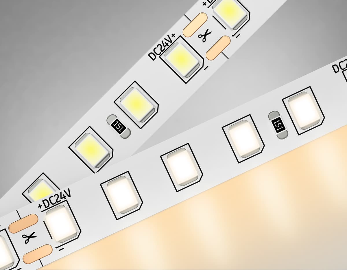 GS3101 2835 120Led/ 10W m/ 24V IP20 3000K/ 5000*8*1.2mm (2 конт.)