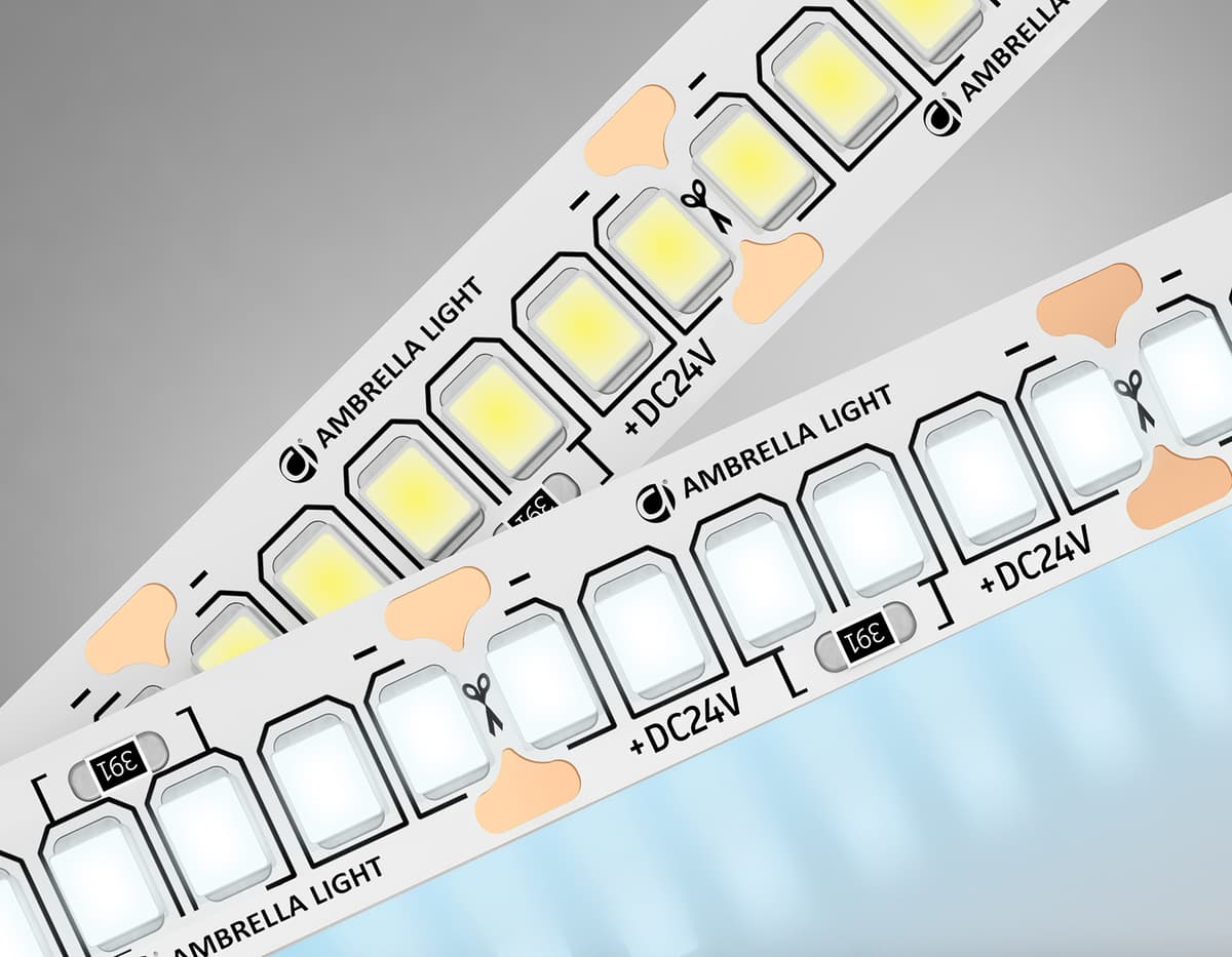 GS3303 2835 240Led/ 18W m/ 24V IP20 6500K/ 5000*10*1.2mm (2 конт.)