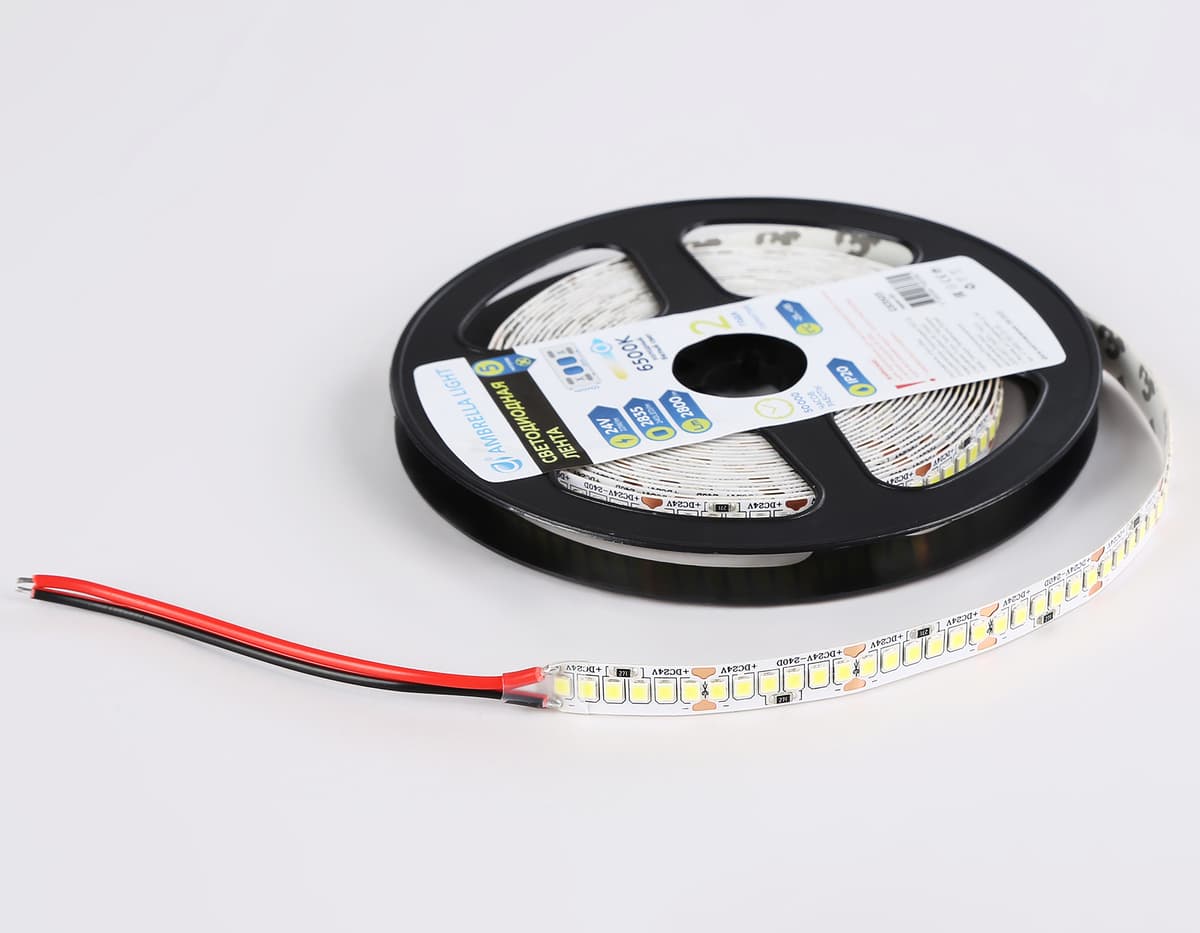 GS3503 2835 240Led /22W m/ 24V IP20 6500K/ 5000*10*1.2mm (2 конт.)