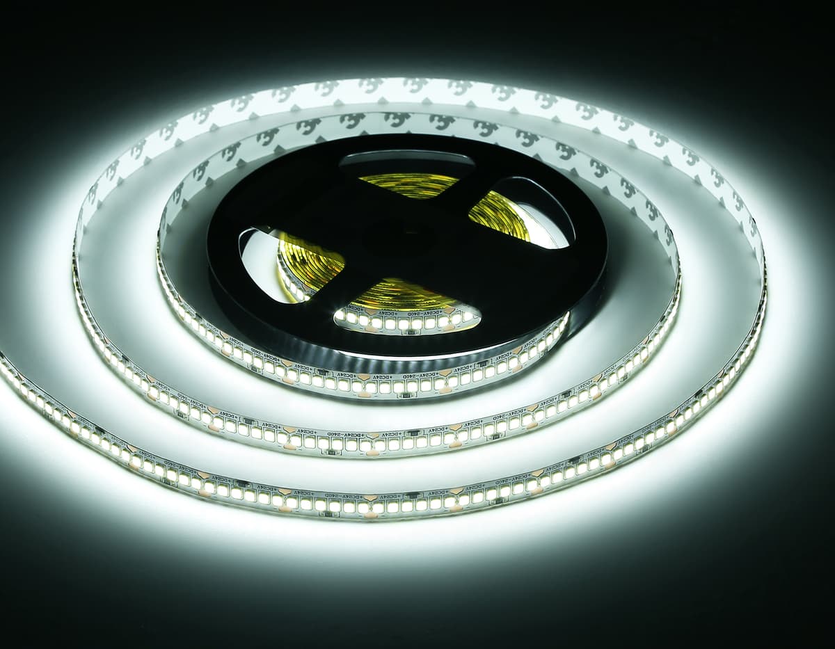 GS3503 2835 240Led /22W m/ 24V IP20 6500K/ 5000*10*1.2mm (2 конт.)