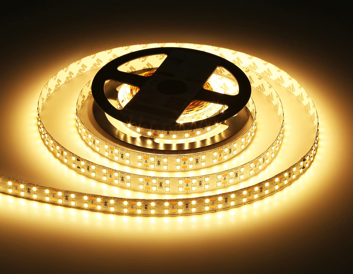 GS3601 2835 204Led/ 20W m/ 24V IP20 3000K/ 5000*14*1.2mm (2 конт.)