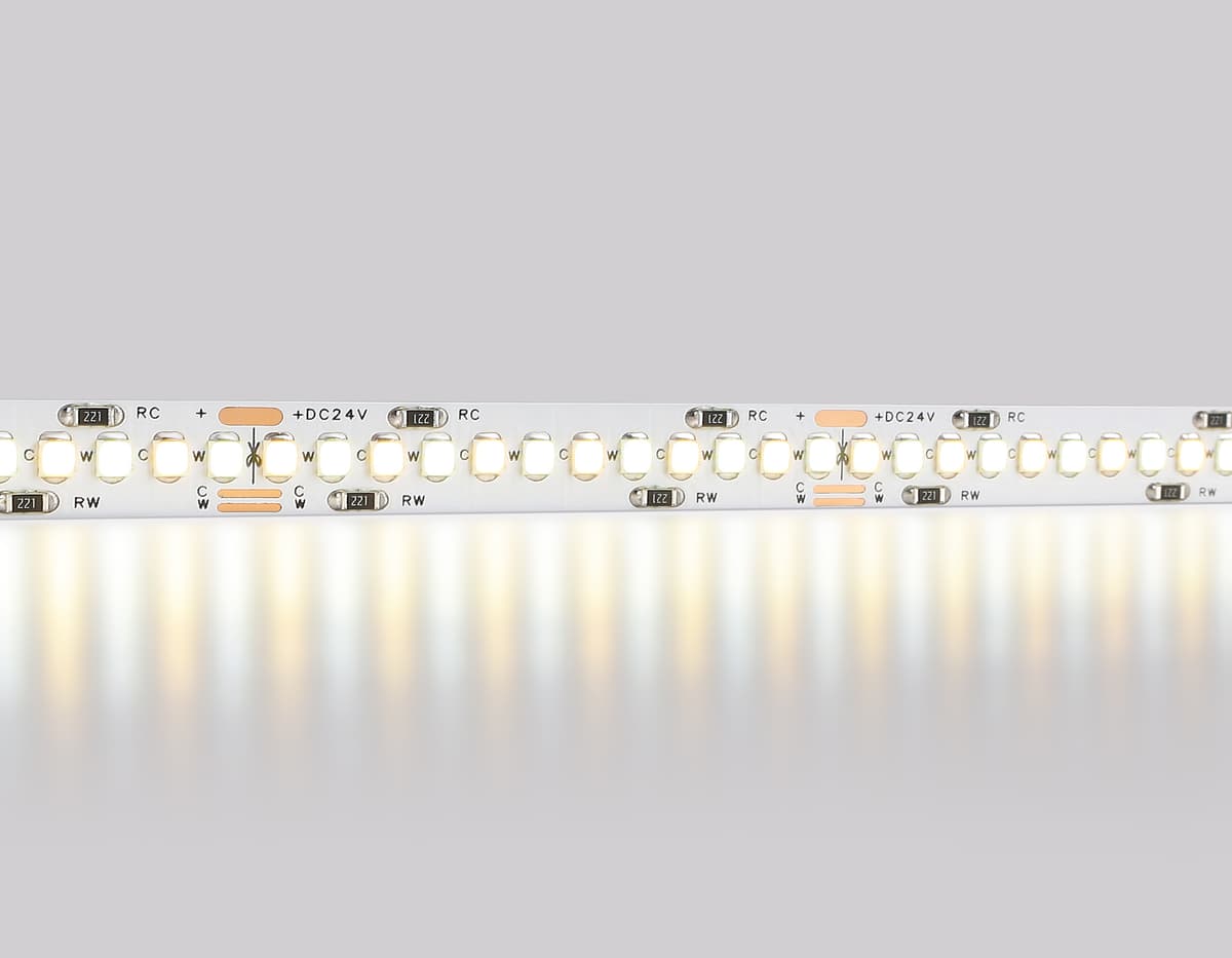 GS4151 2835 240Led/ 18W m/ 24V IP20 CCT 3000-6500K/5000*10*1.2mm (3 конт.)