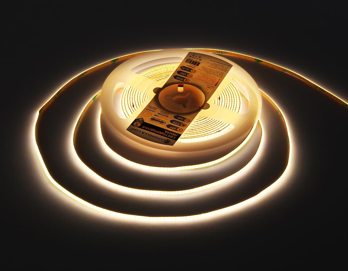 GS4602 COB 384Led/ 7W m/ 24V IP20 4500K/ 5m*3mm*2mm (2 конт.)