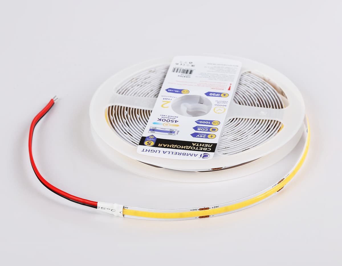 GS4702 COB 480Led /12W m/ 24V IP20 4500K/ 5000*8*1.54mm (2 конт.)