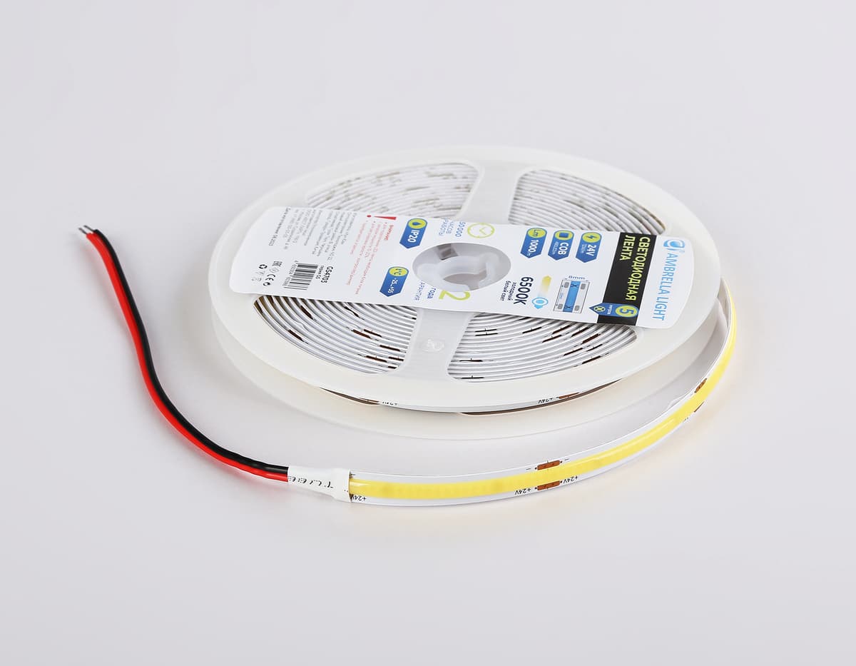 GS4703 COB 480Led /12W m/ 24V IP20 6500K/ 5000*8*1.54mm (2 конт.)
