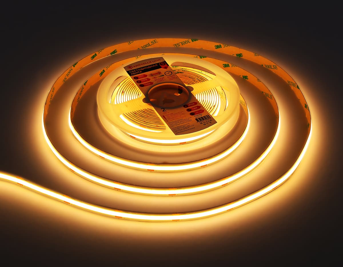 GS4751 COB 528Led/14W m/ 24V IP20 3000K/ 5m*10mm*2mm (2 конт.)