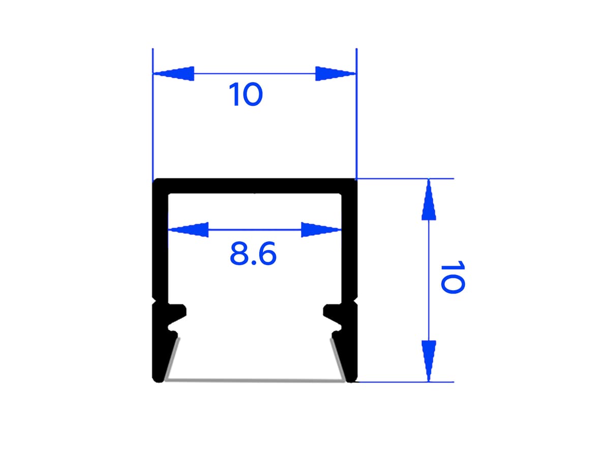 GP1650BK черный 2000*10*10