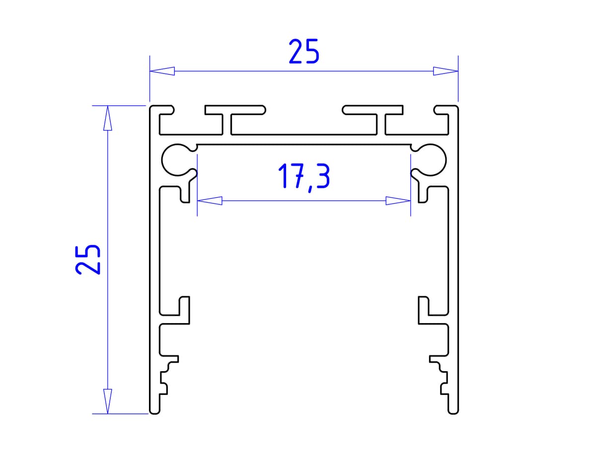 GP2500BK черный 2000*25*25