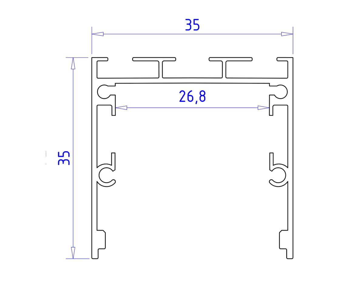 GP2550AL серебро 2000*35*35