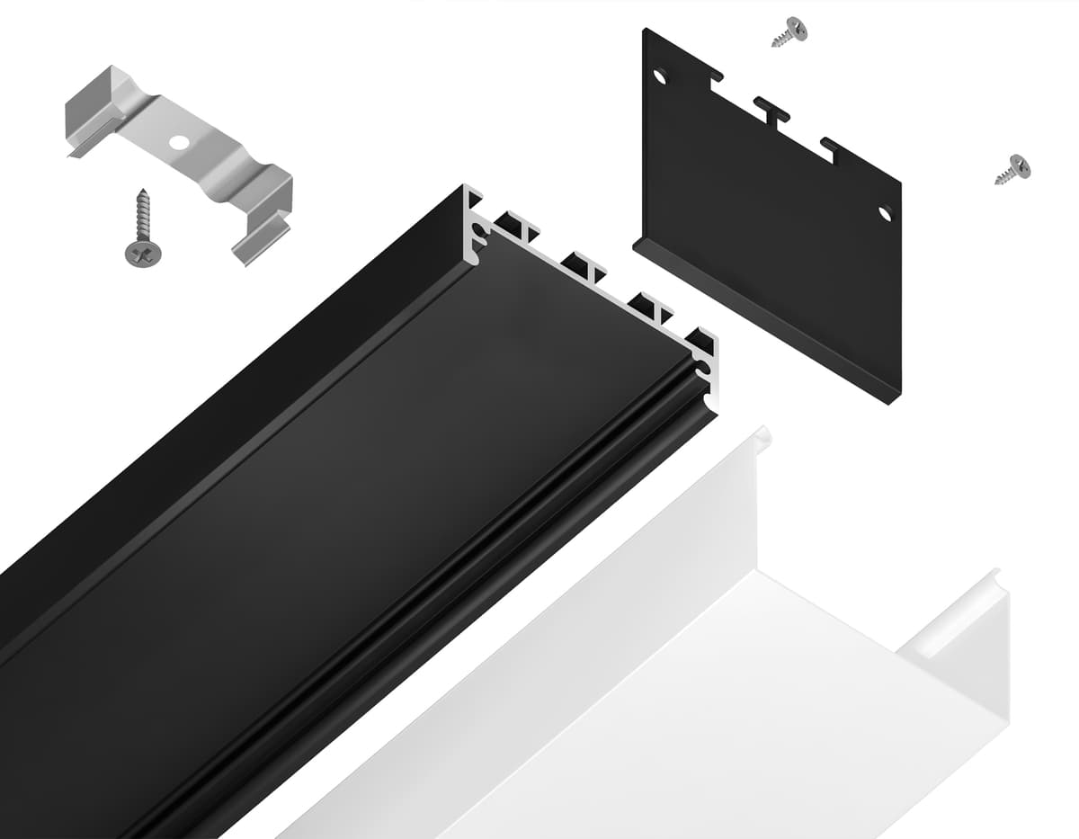 GP3070BK черный 2000*45*42