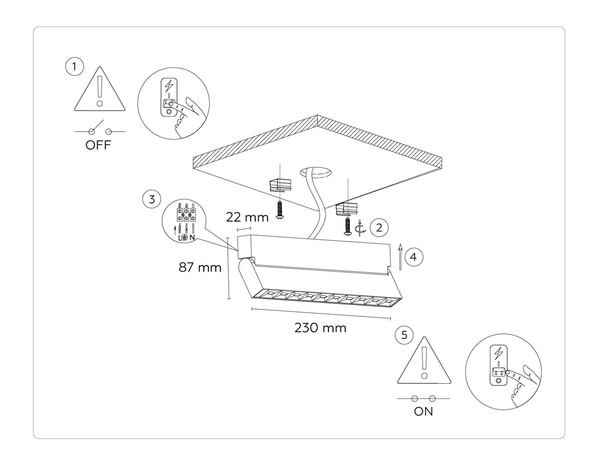TA1829  BK черный LED 12W 4200K 230*22*87
