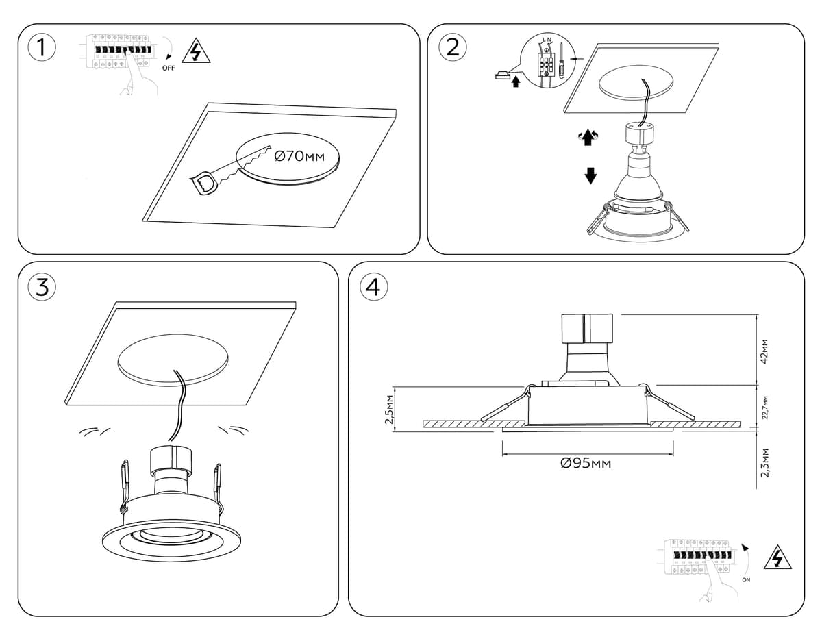 TN102741 WH белый IP20 GU5.3 D95*25