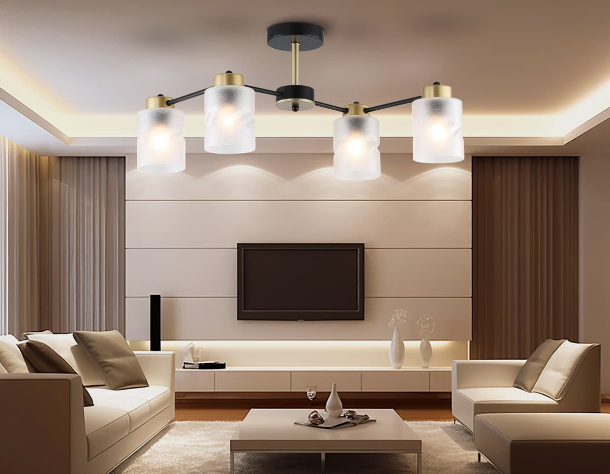 TR303324/4 BK/GD черный/золото E27/4 max 60W 650*290*270