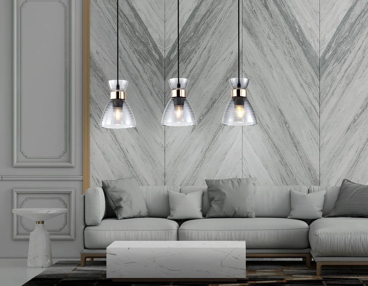 TR3407/3 BK/FGD/SM черный/золото/дымчатый E27/3 max 60W 550*135*1000