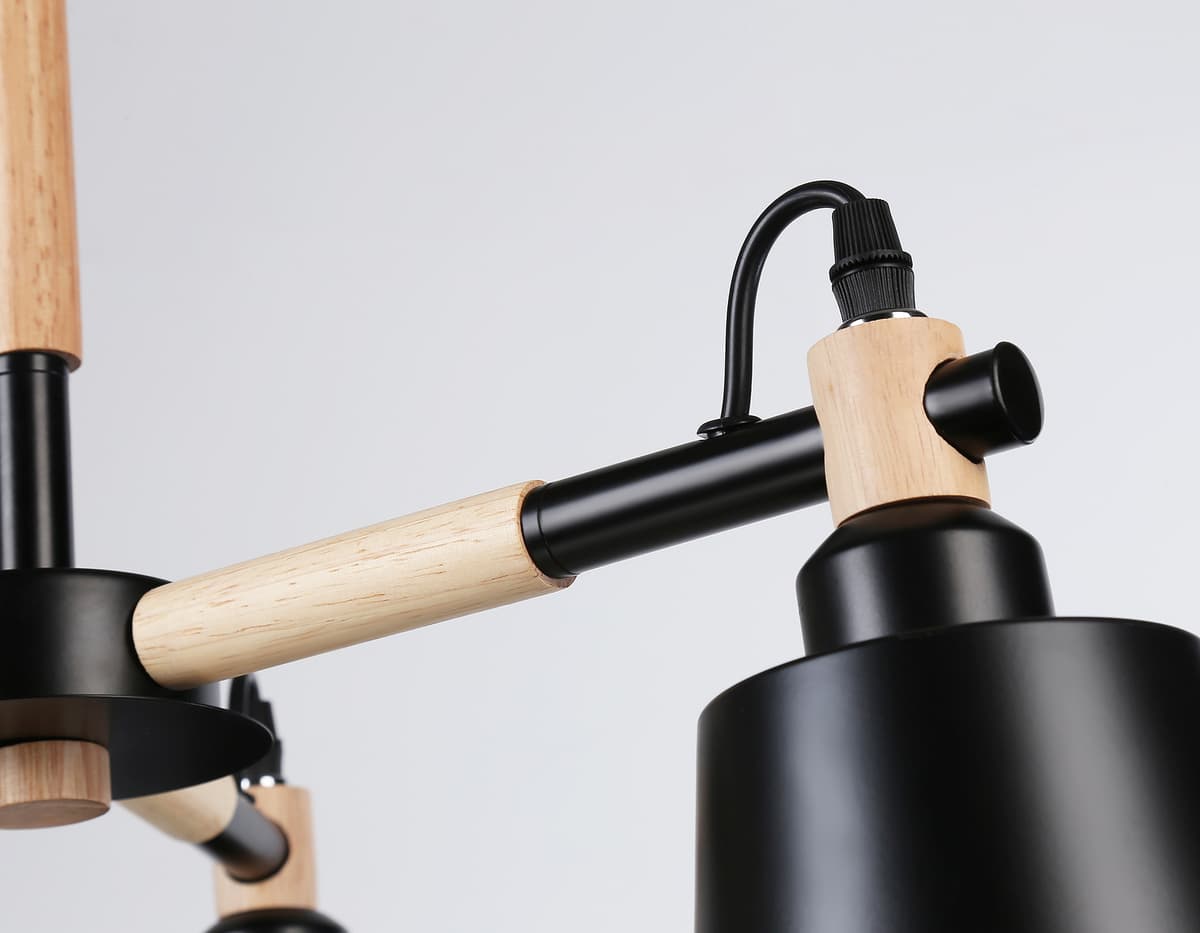 TR82206/3 BK/LW черный/светлое дерево E27/3 max 40W D560*430