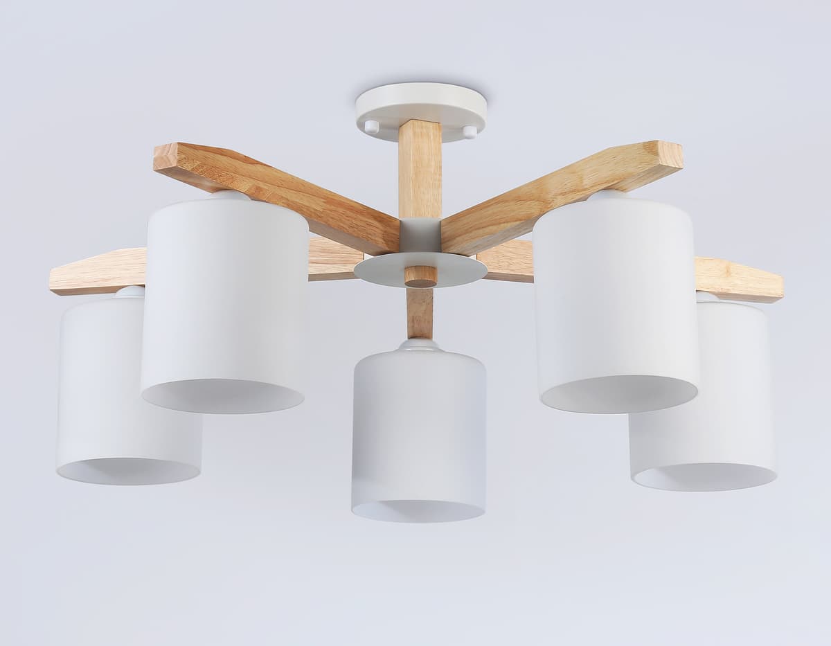 TR83113/5 WH/LW белый/светлое дерево E27/5 max 40W D700*325