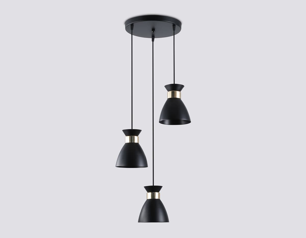 TR8470/3 BK/FGD черный/золото E27/3 max 60W D340*1000