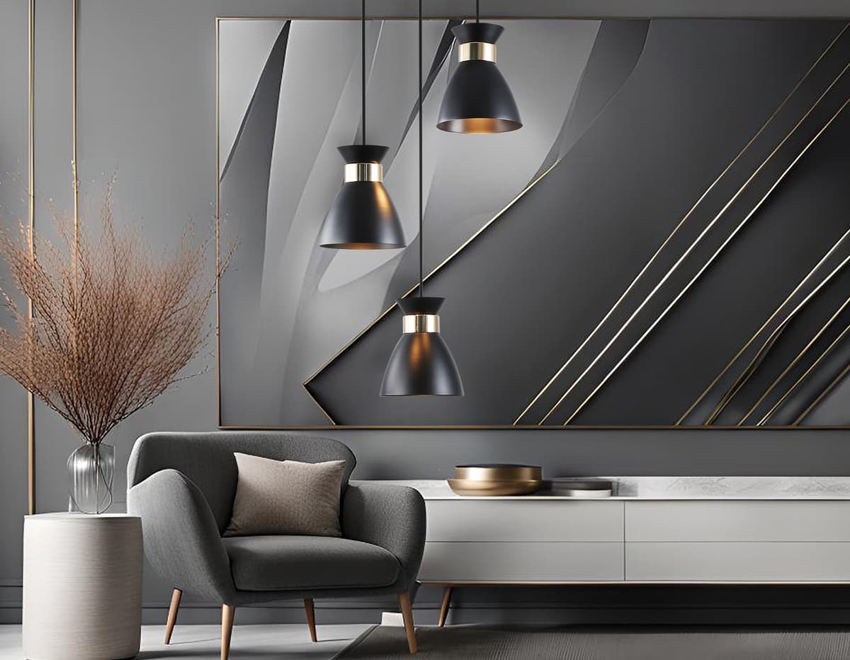 TR8470/3 BK/FGD черный/золото E27/3 max 60W D340*1000