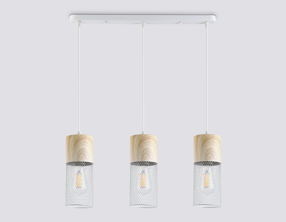 TR8499/3 WH/WD белый/дерево E27/3 max 60W 550*100*1000