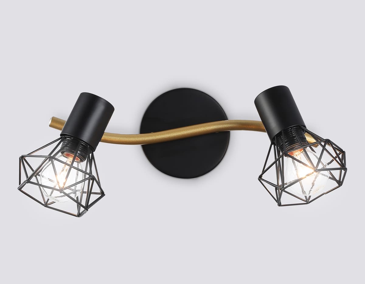 TR8656/2 BK/GD черный/золото E14/2 max 60W 330*100*185