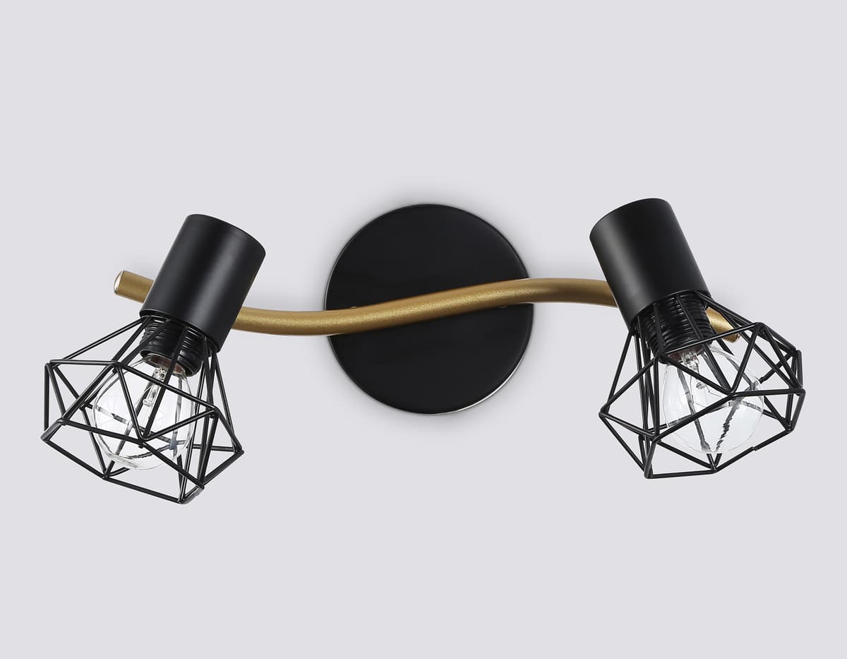 TR8656/2 BK/GD черный/золото E14/2 max 60W 330*100*185