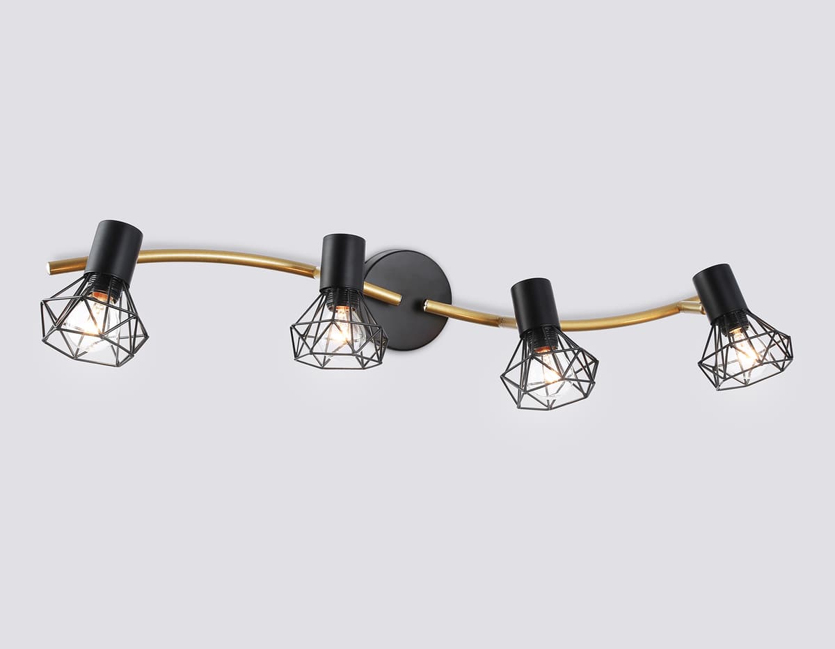 TR8658/4 BK/GD черный/золото E14/4 max 60W 750*100*185