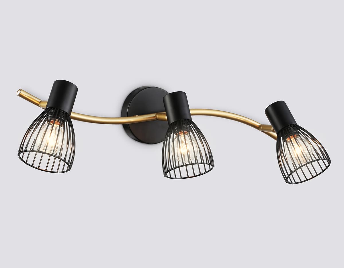 TR8661/3 BK/GD черный/золото E14/3 max 60W 550*100*170