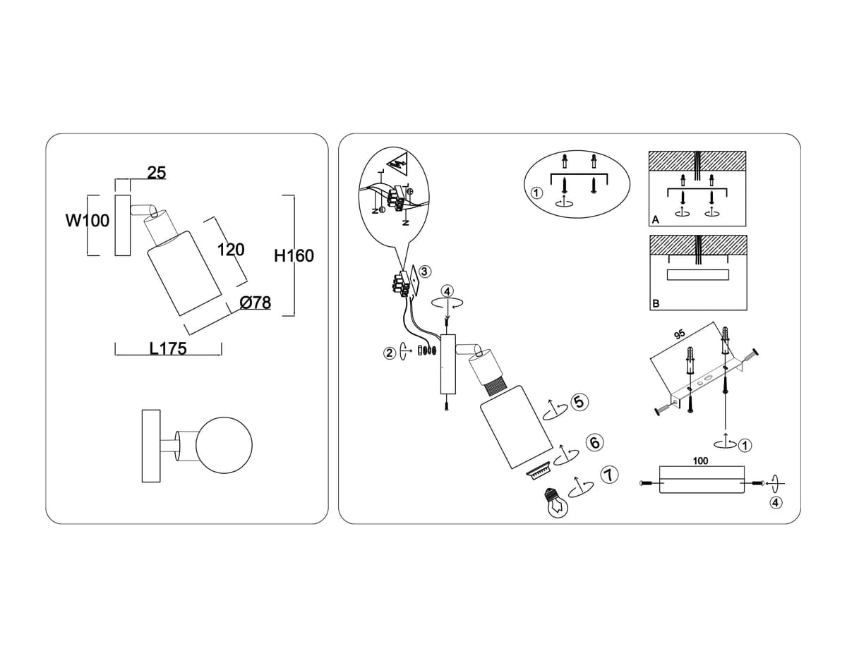 TR8720 BK/WD черный/дерево E14 max 60W 175*100*160