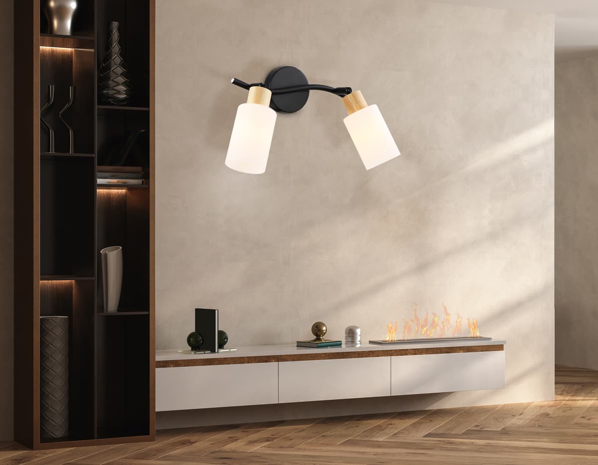 TR8721/2 BK/WD черный/дерево E14/2 max 60W 380*100*210