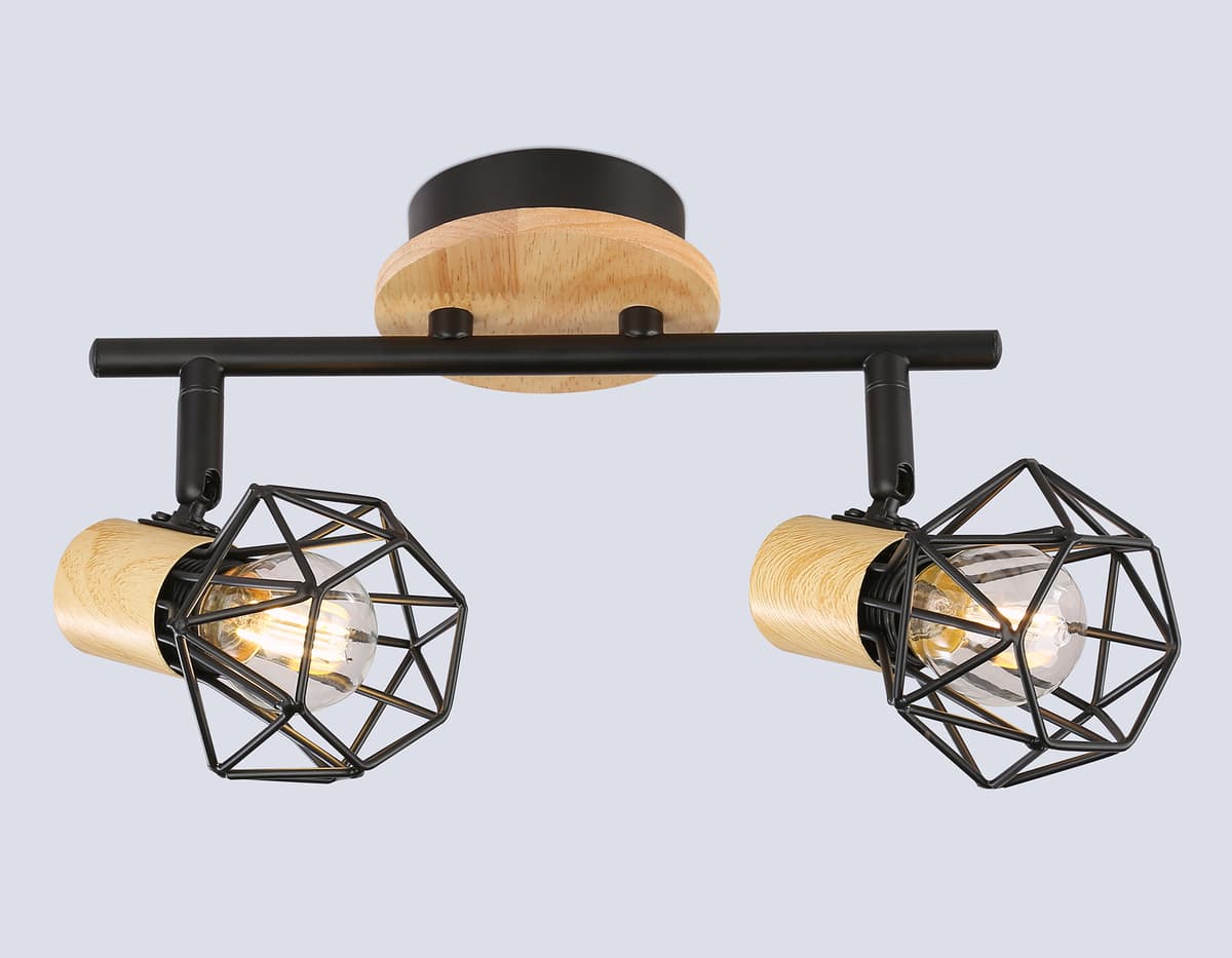 TR8752/2 BK/WD черный/дерево IP20 E27/2 310*115*200