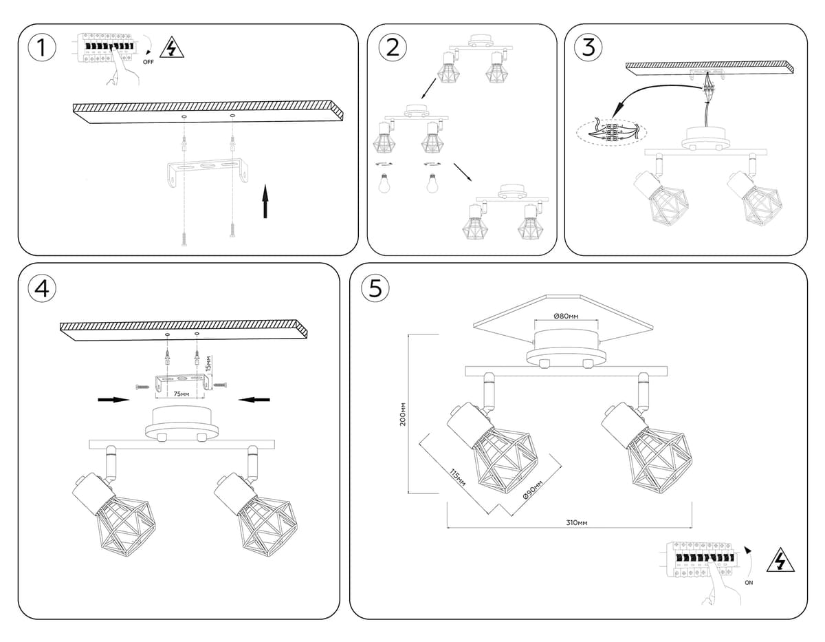 TR8752/2 BK/WD черный/дерево IP20 E27/2 310*115*200