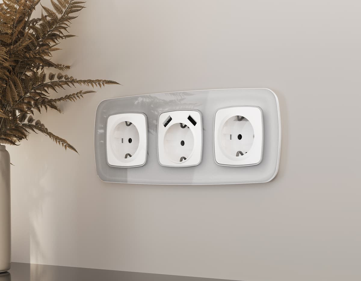 Комплект механизма электрической розетки OMEGA Белый матовый с/з на винтовых зажимах QUANT (OP1260, VM141)