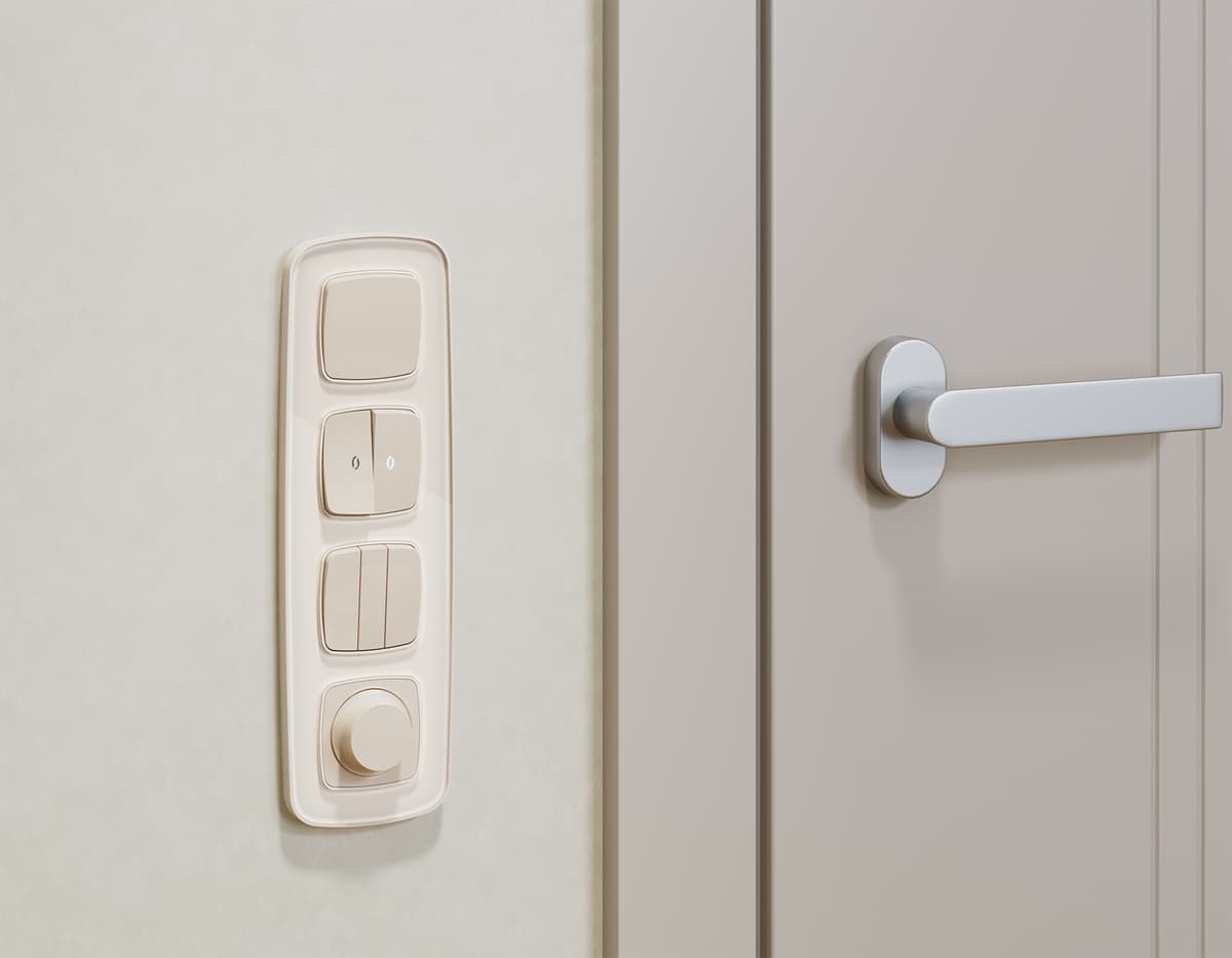 Комплект механизма 3-кл выключателя OMEGA Бежевый матовый QUANT (OP3250, VM133)