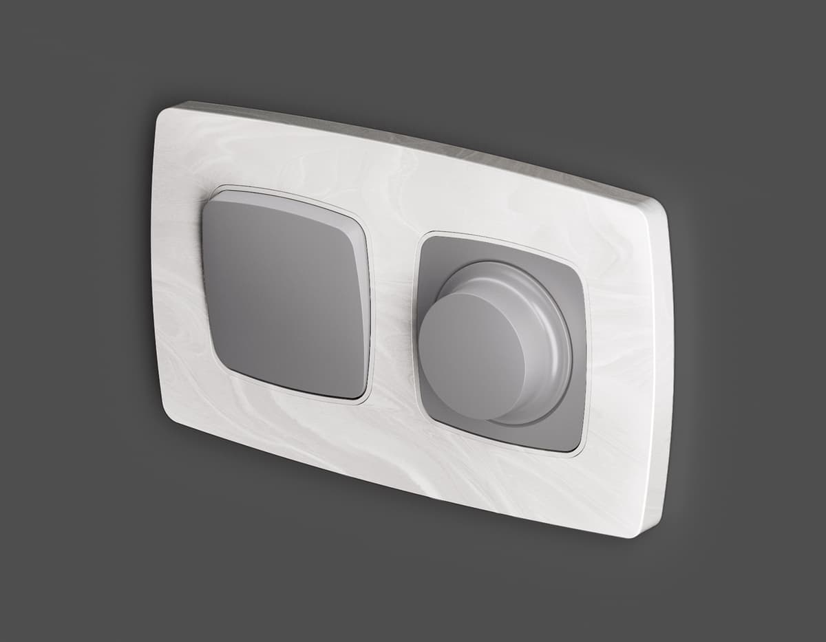 Комплект механизма 1-кл выключателя OMEGA Сталь матовый QUANT (OP5010, VM101)