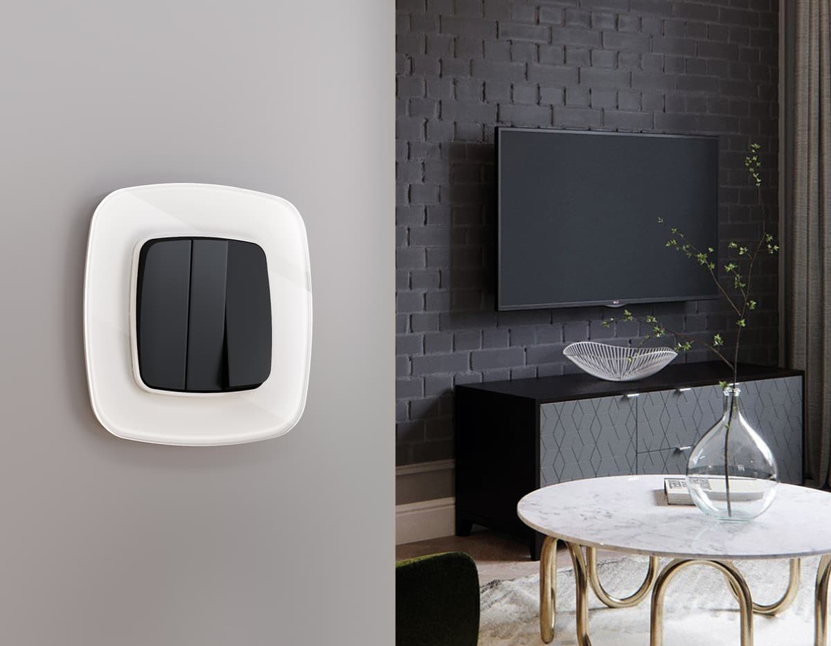 Комплект механизма 3-кл выключателя OMEGA Черный матовый 10A-250V QUANT (OP8050, VM133)