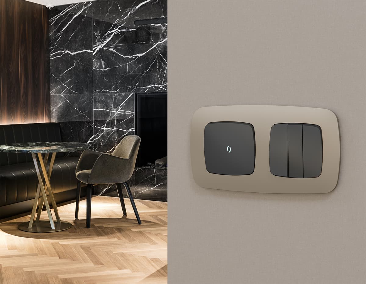 Комплект механизма 3-кл выключателя OMEGA Графит мягкое касание 10A-250V QUANT (OP9050, VM133)