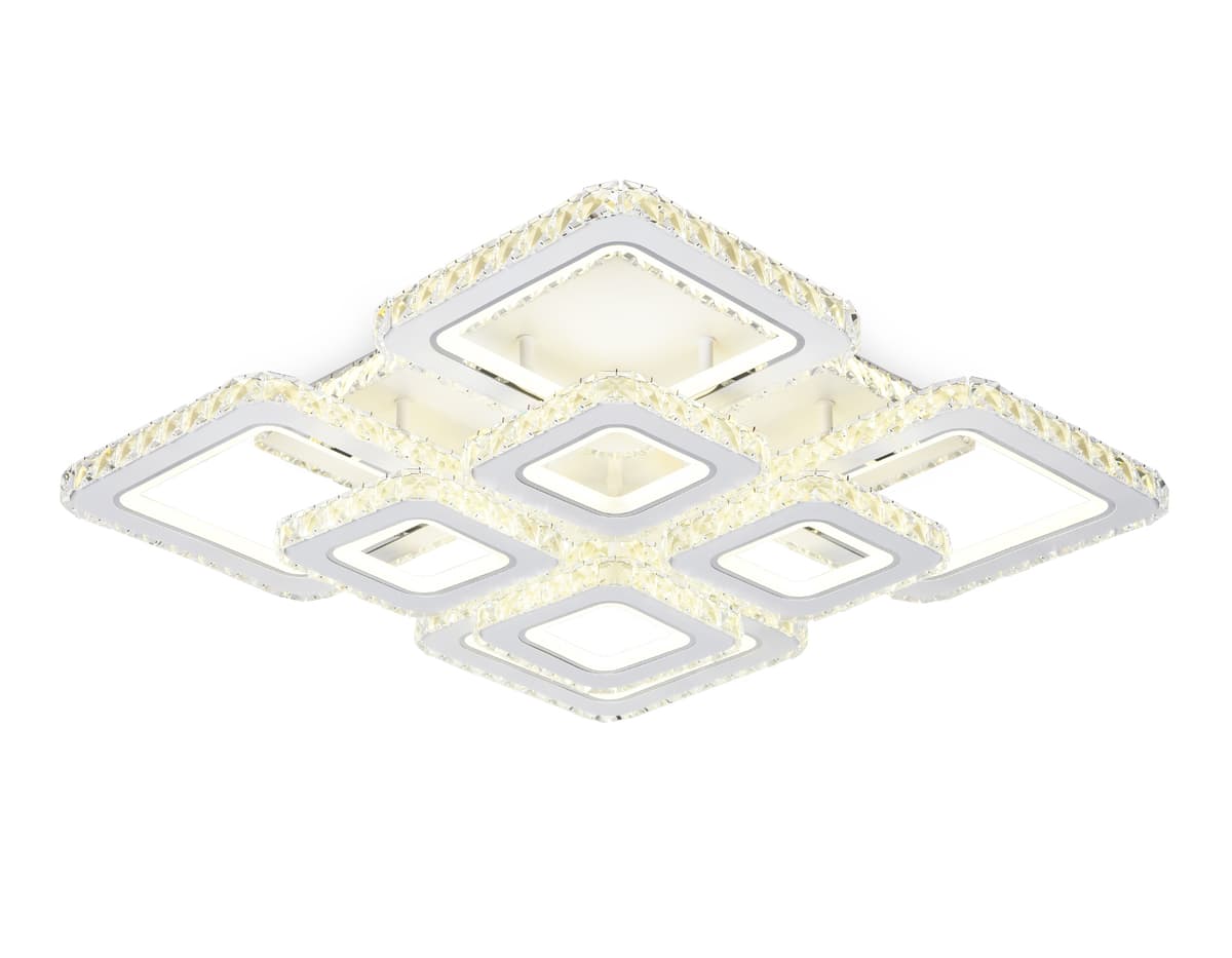 FA1737/4+4 WH/CH белый/хром 215W 3000K/4200K/6400K 720*720*120 (ПДУ РАДИО 2.4G)