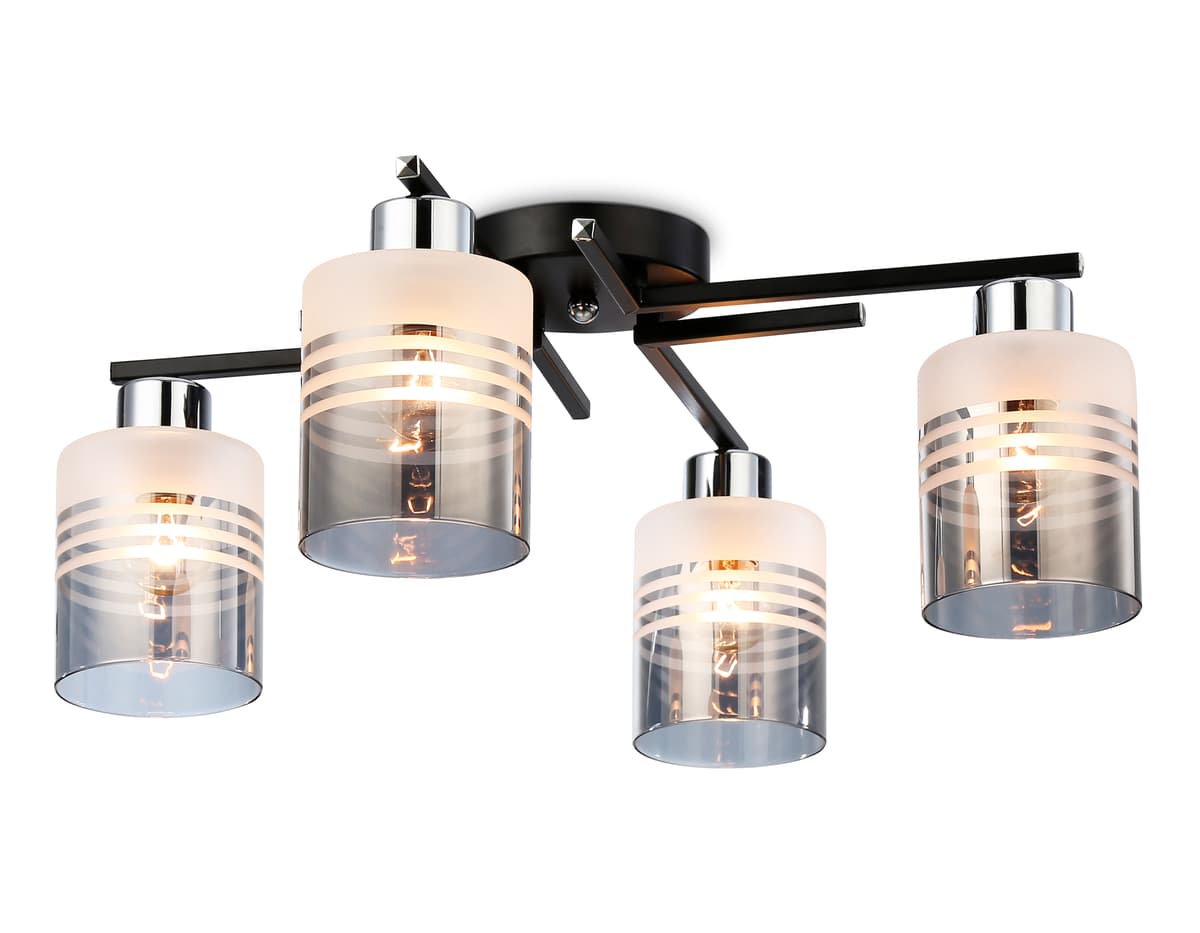 TR303212/4 BK/CH/SM/FR черный/хром/дымчатый/белый матовый E27*4 max 60W D515*200