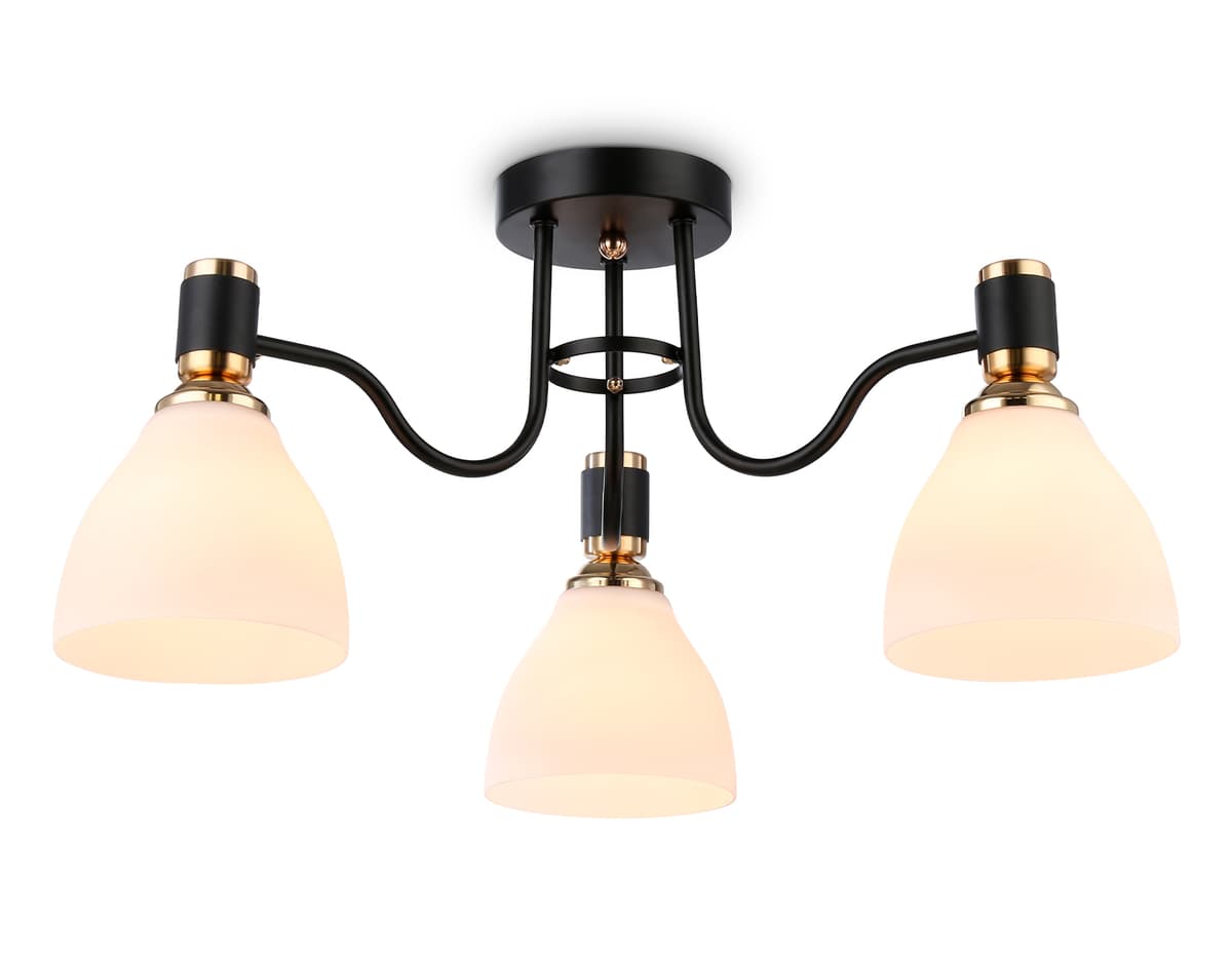 TR303303/3 BK/GD/FR черный/золото/белый матовый E27*3 max 60W D600*270
