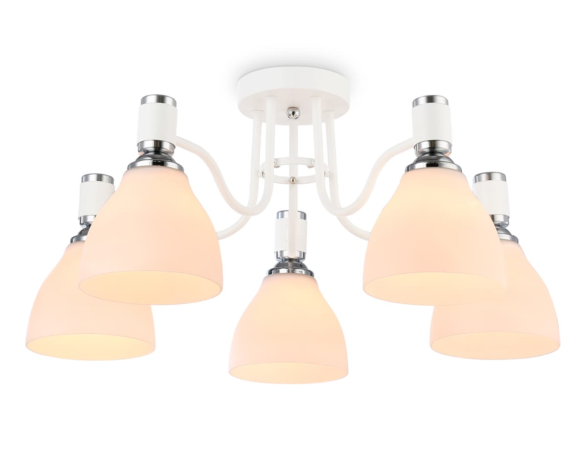 TR303305/5 WH/CH/FR белый/хром/белый матовый E27*5 max 60W D600*270