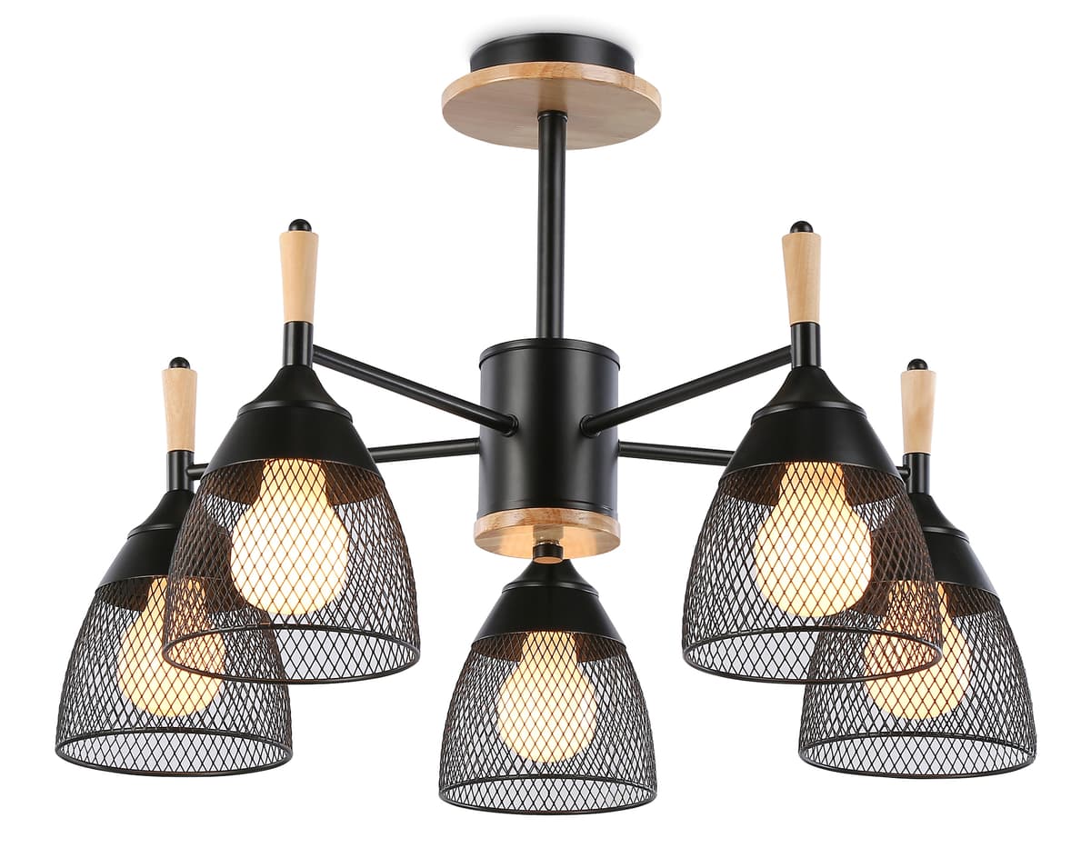 TR8015/5 BK черный E27*5 max 40W D600*385