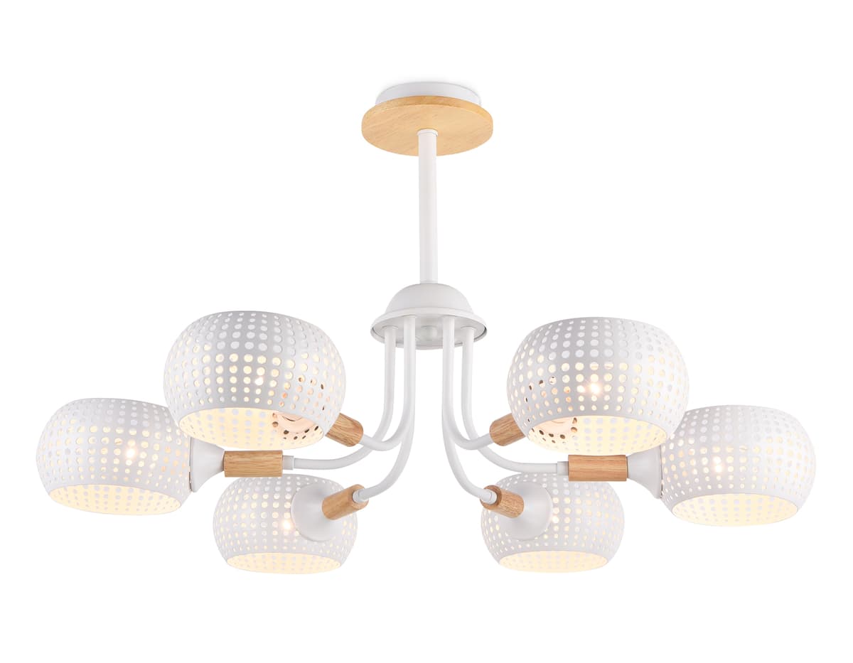 TR80166/6 WH/LWD белый/светлое дерево E14/6 max 40W D690*370