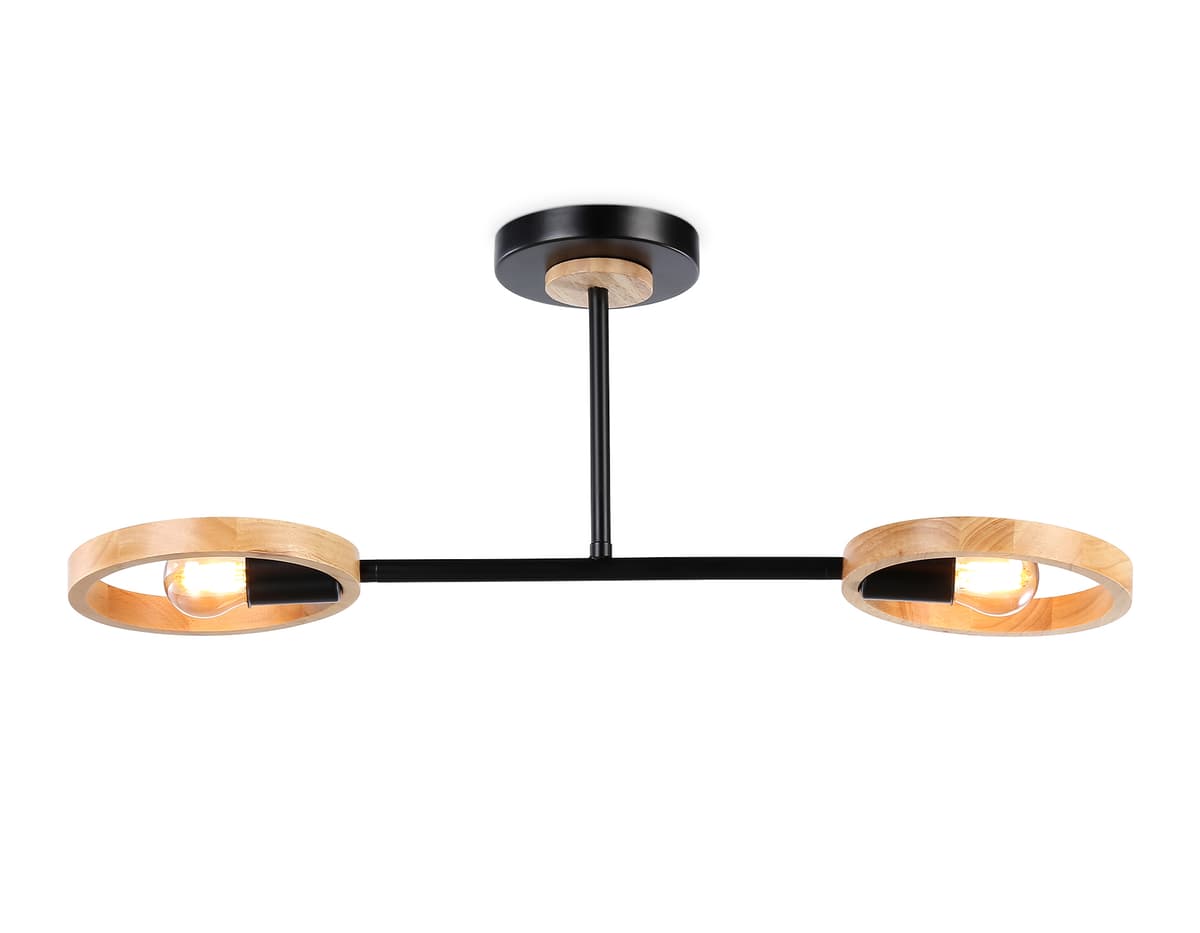 TR8244/2 BK/LWD черный/светлое дерево E27/2 max 40W 590*165*220