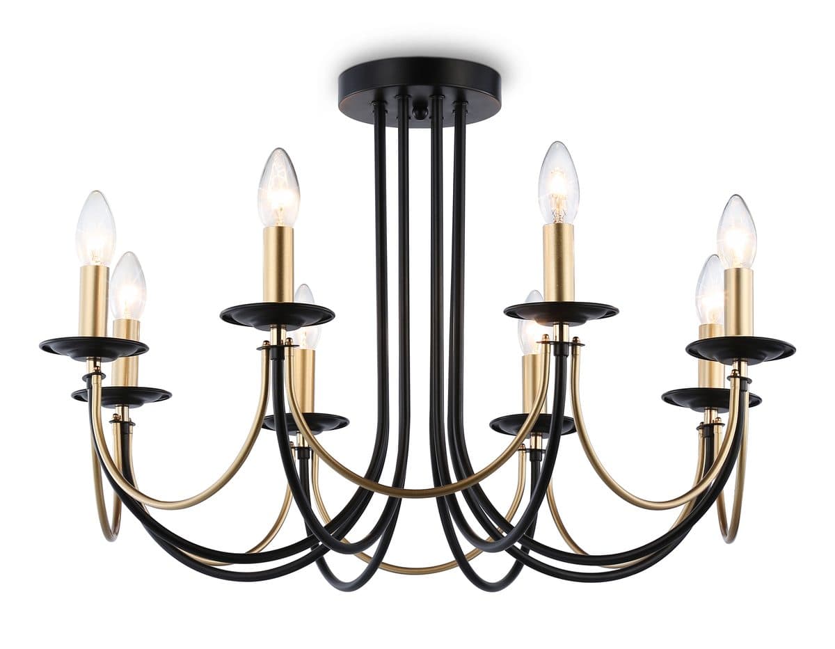 TR9622/8 BK/CGD черный/золото E14/8 max 40W D700*450