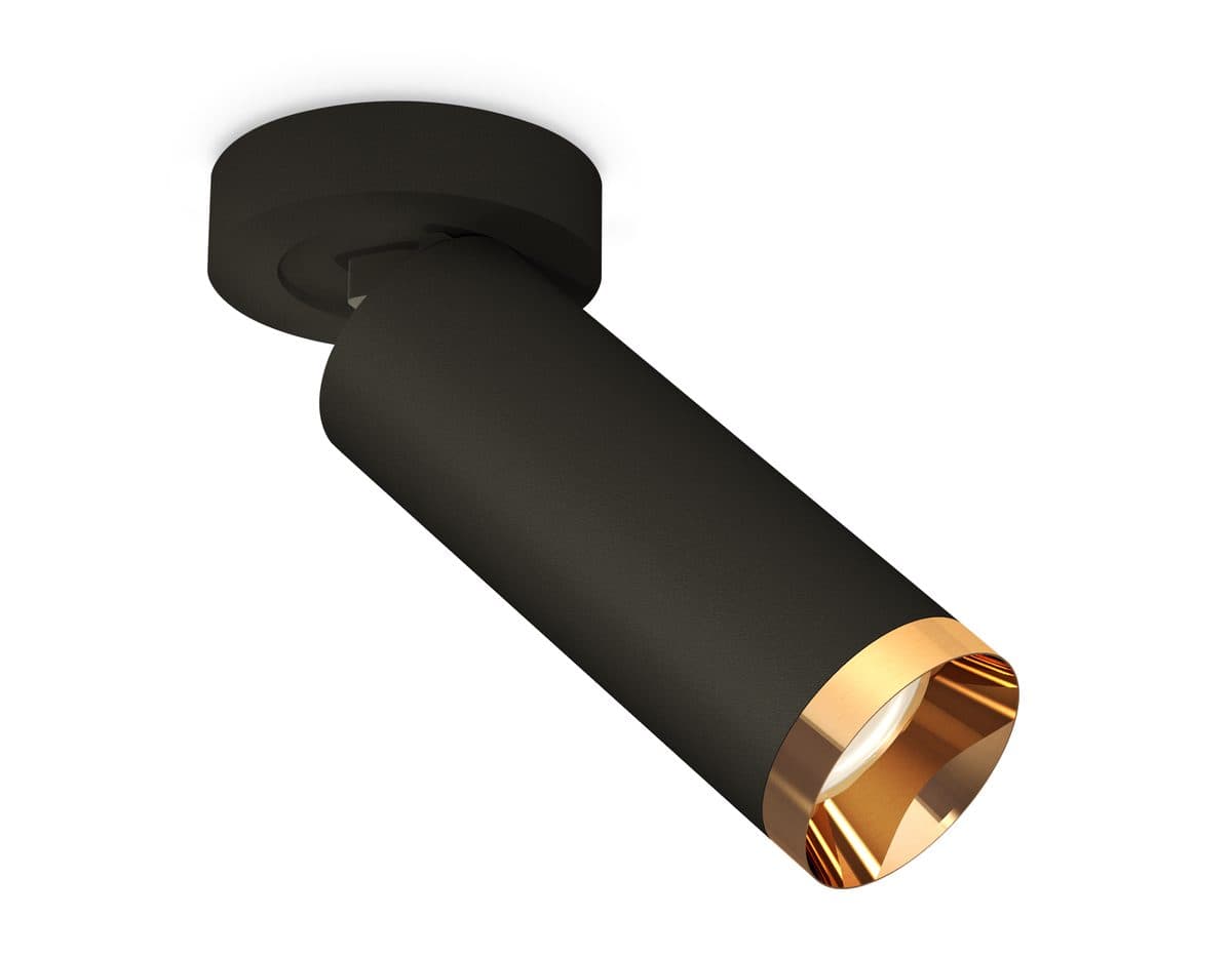 XM6343204 SBK/PYG черный песок/золото желтое полированное MR16 GU5.3 (A2229, C6343, N6134)