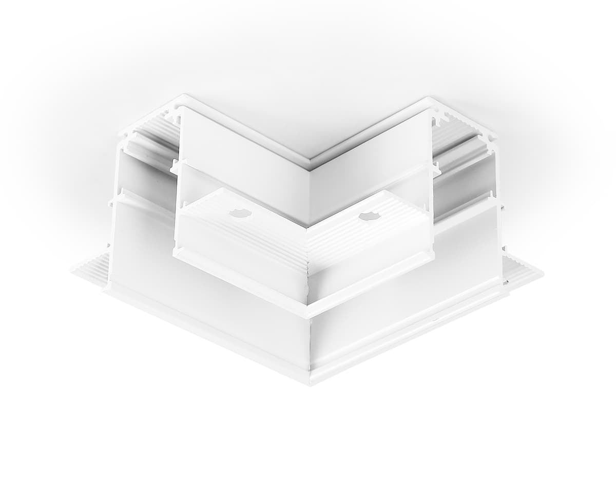 GL3352 WH белый коннектор угловой встраиваемый 85*85*H46.8