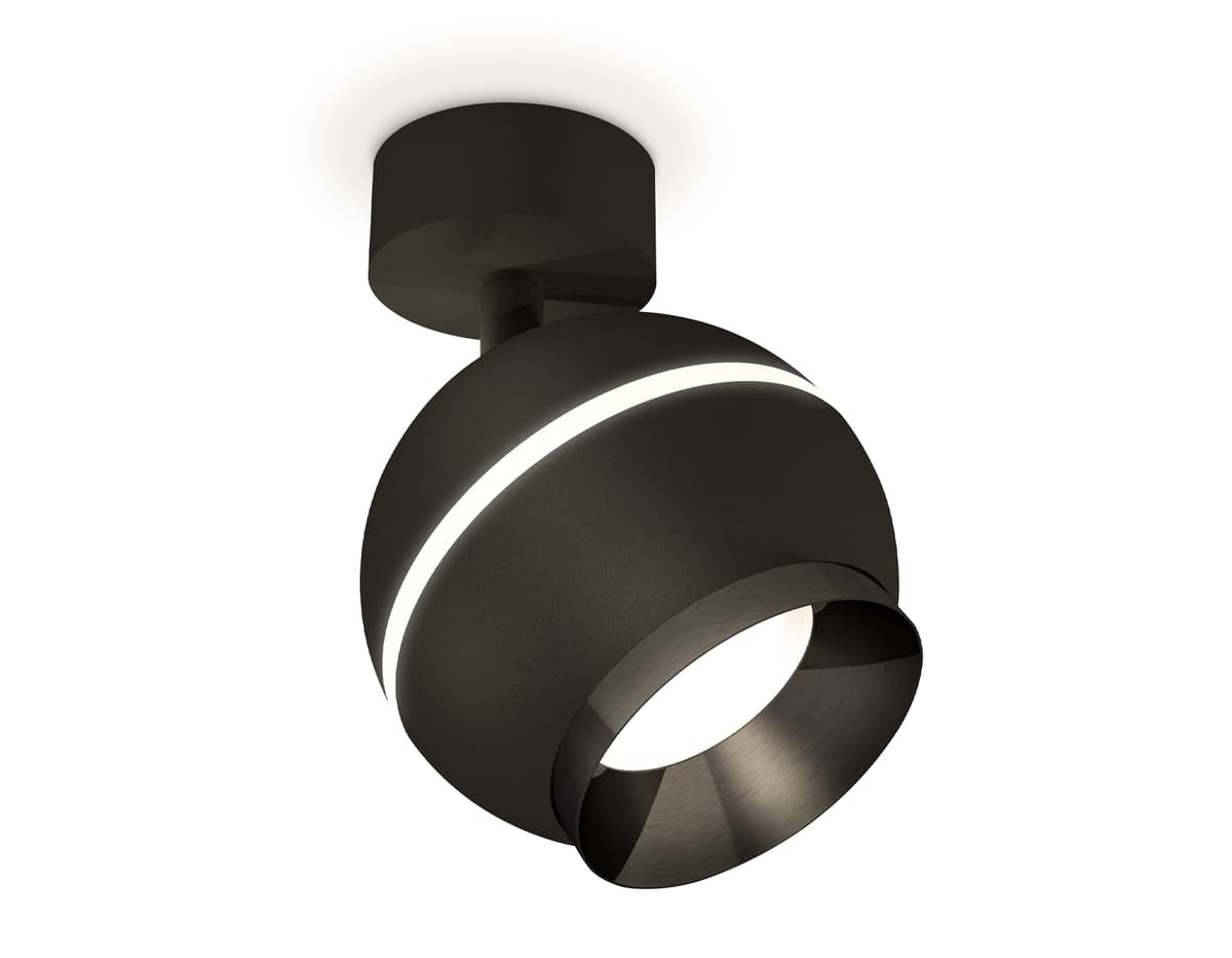 XM1102001 SBK/PBK черный песок/черный полированный MR16 GU5.3 LED 3W 4200K (A2210, C1102, N7031)