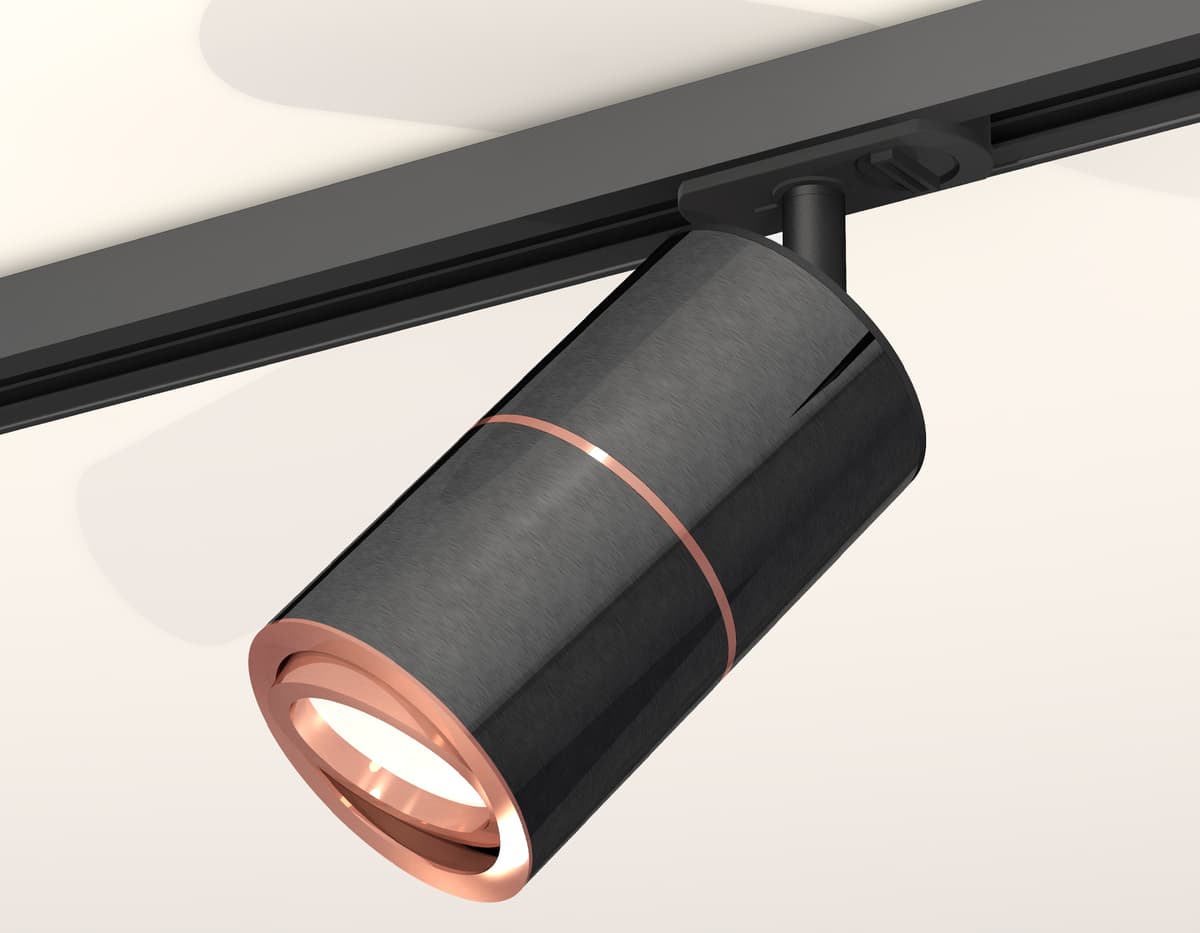 XT7403001 DCH/PPG/SBK черный хром/золото розовое полированное/черный песок MR16 GU5.3